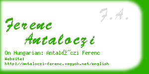 ferenc antaloczi business card